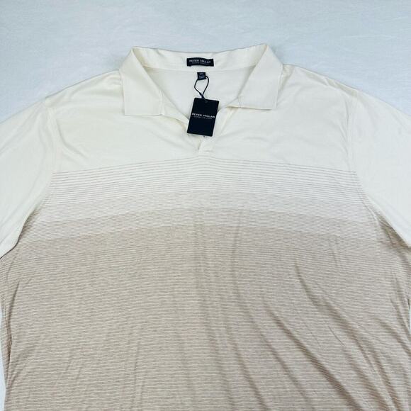 Peter Millar Men’s XXL Cream Crown Crafted Luxury Open Collar Polo Shirt $160 - Picture 4 of 10
